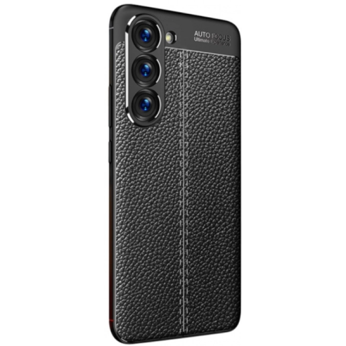 Samsung Galaxy S23 Plus Kılıf Deri Görünümlü Lüks Parmak İzi Bırakmaz Niss Silikon Kapak - Siyah