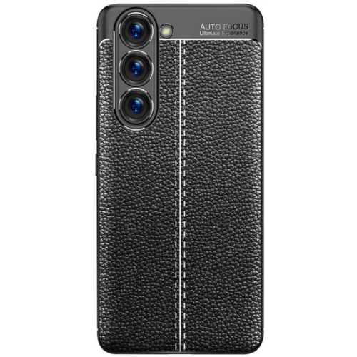 Samsung Galaxy S23 Plus Kılıf Deri Görünümlü Lüks Parmak İzi Bırakmaz Niss Silikon Kapak - Siyah