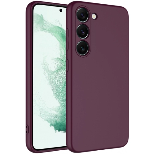 Samsung Galaxy S23 Plus Kılıf İçi Kadife Mat Mara Lansman Silikon Kapak  - Mürdüm