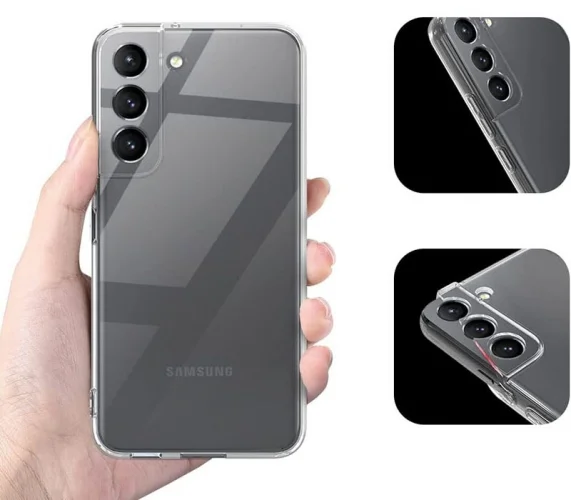 Samsung Galaxy S23 Plus Kılıf Kamera Lens Korumalı Esnek Süper Silikon 0.3mm - Şeffaf