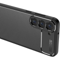 Samsung Galaxy S23 Plus Kılıf Silikon Parmak İzi Bırakmayan Karbon Soft Negro Kapak - Lacivert