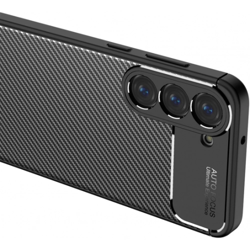 Samsung Galaxy S23 Plus Kılıf Silikon Parmak İzi Bırakmayan Karbon Soft Negro Kapak - Siyah
