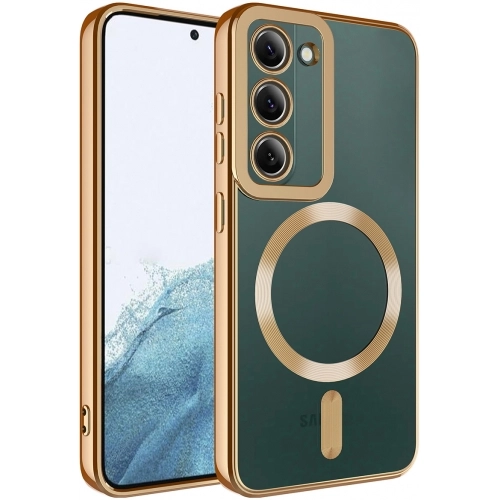 Samsung Galaxy S23 Plus Kılıf Magsafe Wireless Şarj Özellikli Zore Setro Silikon - Gold