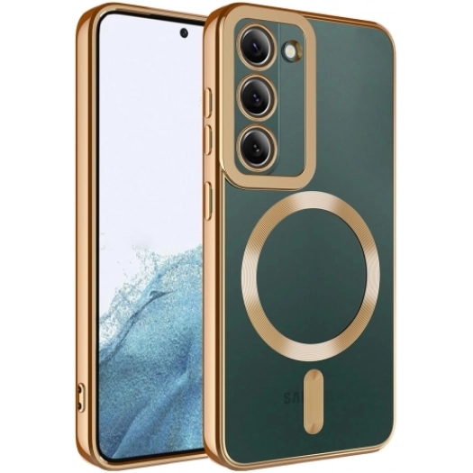 Samsung Galaxy S23 Plus Kılıf Magsafe Wireless Şarj Özellikli Zore Setro Silikon - Gold