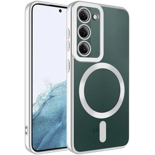 Samsung Galaxy S23 Plus Kılıf Magsafe Wireless Şarj Özellikli Zore Setro Silikon - Gümüş