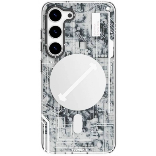 Samsung Galaxy S23 Plus Kılıf Orjinal Lisanslı Magsafe Özellikli YoungKit Technology Serisi QC Kapak - Beyaz