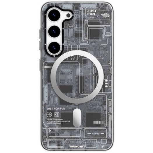 Samsung Galaxy S23 Plus Kılıf Orjinal Lisanslı Magsafe Özellikli YoungKit Technology Serisi QC Kapak - Siyah