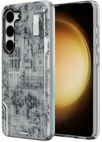 Samsung Galaxy S23 Plus Kılıf Orjinal Lisanslı YoungKit Technology Serisi QC Kapak - Beyaz