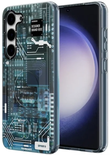 Samsung Galaxy S23 Plus Kılıf Orjinal Lisanslı YoungKit Technology Serisi QC Kapak - Mavi