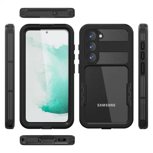 Samsung Galaxy S23 Plus Kılıf Su Geçirmez Toza Dayanıklı IP68 Sertifikalı 360 Tam Koruma Kapak - Siyah