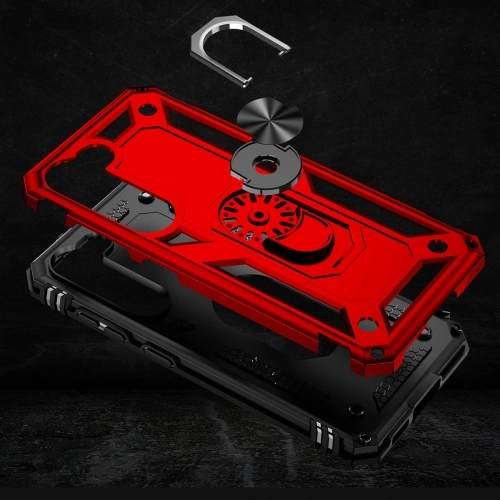 Samsung Galaxy S23 Plus Kılıf Silikon Zırhlı Standlı Yüzüklü Mıknatıslı Tank Kapak - Lacivert