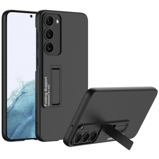 Samsung Galaxy S23 Plus Kılıf Zore Standlı Mat Ays Kapak - Siyah