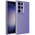 Samsung Galaxy S23 Ultra Kılıf Kamera Korumalı Simli Lüks Zore Koton Kapak - Mor