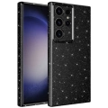 Samsung Galaxy S23 Ultra Kılıf Kamera Korumalı Simli Lüks Zore Koton Kapak - Siyah