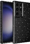 Samsung Galaxy S23 Ultra Kılıf Kamera Korumalı Simli Lüks Zore Koton Kapak - Siyah