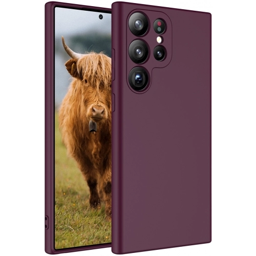 Samsung Galaxy S23 Ultra Kılıf İçi Kadife Mat Mara Lansman Silikon Kapak  - Mürdüm