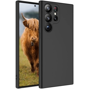 Samsung Galaxy S23 Ultra Kılıf İçi Kadife Mat Mara Lansman Silikon Kapak  - Siyah