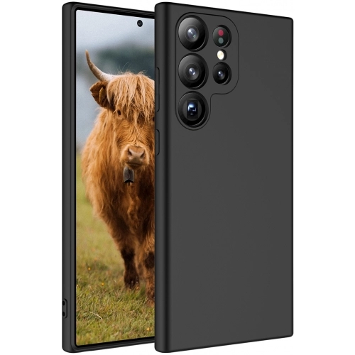 Samsung Galaxy S23 Ultra Kılıf İçi Kadife Mat Mara Lansman Silikon Kapak  - Siyah