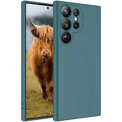 Samsung Galaxy S23 Ultra Kılıf İçi Kadife Mat Mara Lansman Silikon Kapak  - Yeşil