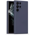 Samsung Galaxy S23 Ultra Kılıf İnce Soft Mat Renkli Esnek Silikon Kapak - Lacivert
