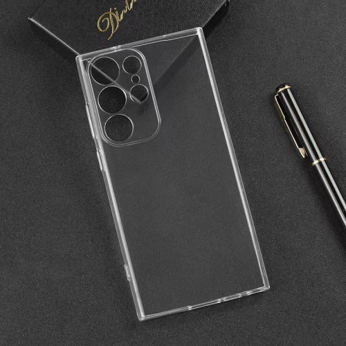 Samsung Galaxy S23 Ultra Kılıf Kamera Korumalı Esnek Silikon Kapak - Şeffaf