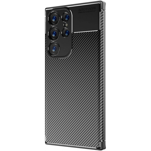 Samsung Galaxy S23 Ultra Kılıf Silikon Parmak İzi Bırakmayan Karbon Soft Negro Kapak - Lacivert