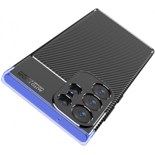 Samsung Galaxy S23 Ultra Kılıf Silikon Parmak İzi Bırakmayan Karbon Soft Negro Kapak - Lacivert