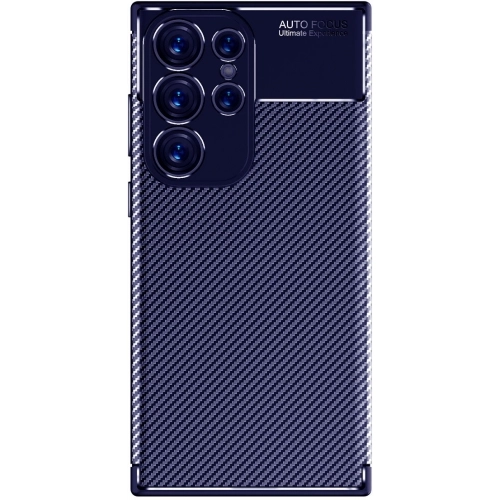 Samsung Galaxy S23 Ultra Kılıf Silikon Parmak İzi Bırakmayan Karbon Soft Negro Kapak - Lacivert