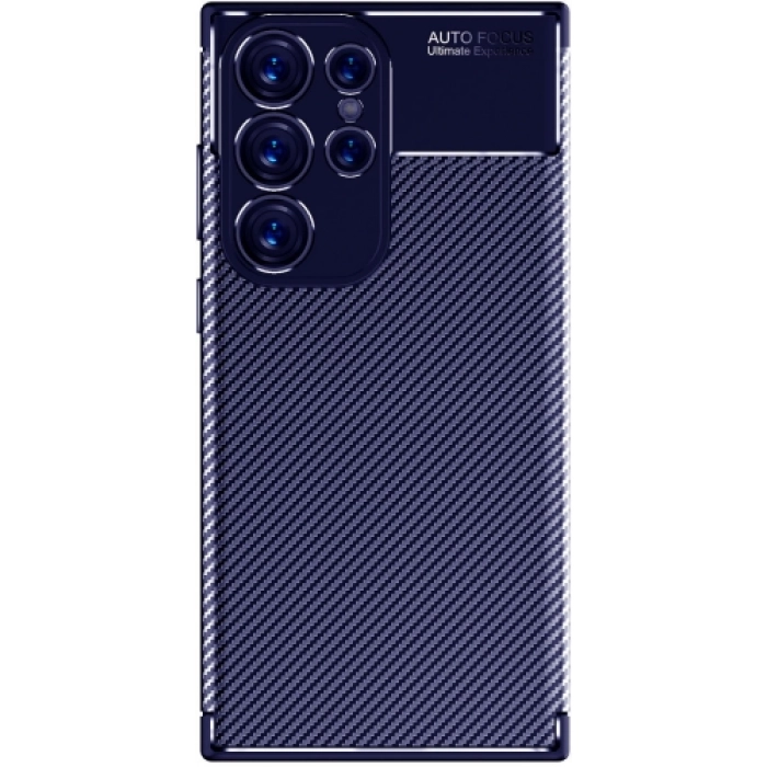 Samsung Galaxy S23 Ultra Kılıf Silikon Parmak İzi Bırakmayan Karbon Soft Negro Kapak - Lacivert