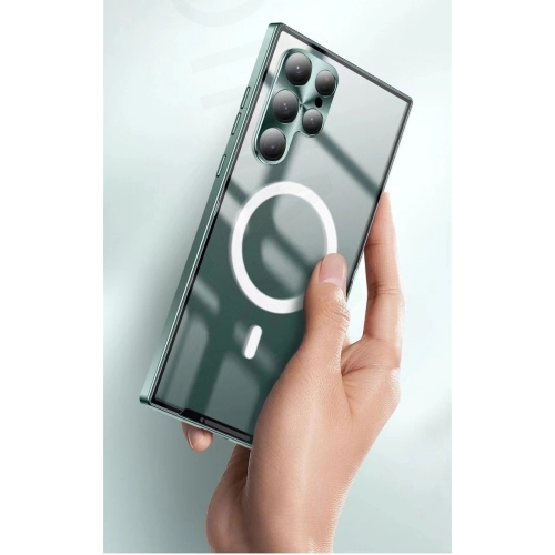 Samsung Galaxy S23 Ultra Kılıf Magsafe Wireless Şarj Özellikli Zore Setro Silikon - Lila