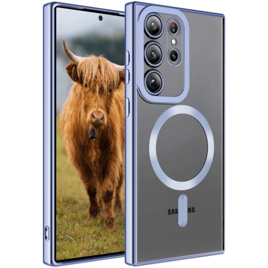 Samsung Galaxy S23 Ultra Kılıf Magsafe Wireless Şarj Özellikli Zore Setro Silikon - Lila