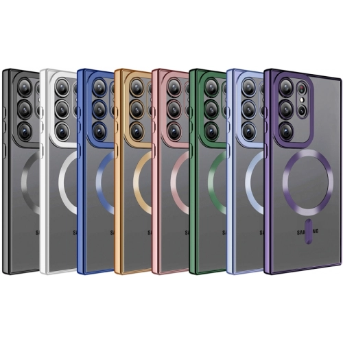 Samsung Galaxy S23 Ultra Kılıf Magsafe Wireless Şarj Özellikli Zore Setro Silikon - Siyah