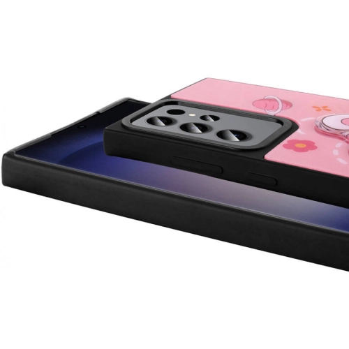 Samsung Galaxy S23 Ultra Kılıf Parlayan Kabartmalı İkonik Figürlü Amas Silikon Kapak - Mor