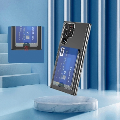 Samsung Galaxy S23 Ultra Kılıf Şeffaf Clear Kartlık Bölmeli Silikon Kapak