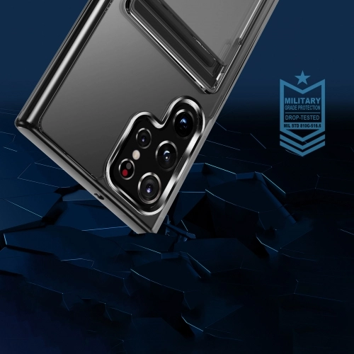 Samsung Galaxy S23 Ultra Kılıf Şeffaf Clear Kartlık Bölmeli Silikon Kapak