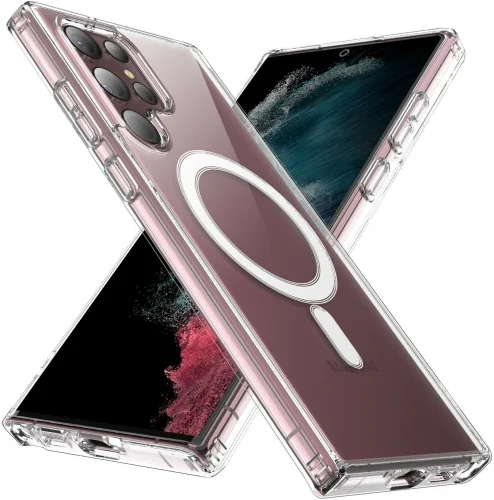 Samsung Galaxy S23 Ultra Kılıf Şeffaf Magsafe Wireless Özellikli Kapak