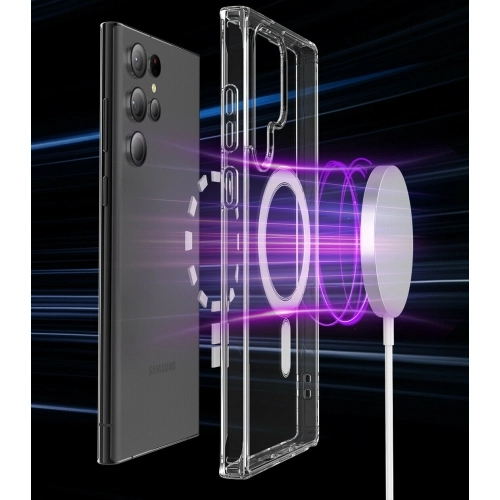 Samsung Galaxy S23 Ultra Kılıf Şeffaf Magsafe Wireless Özellikli Kapak