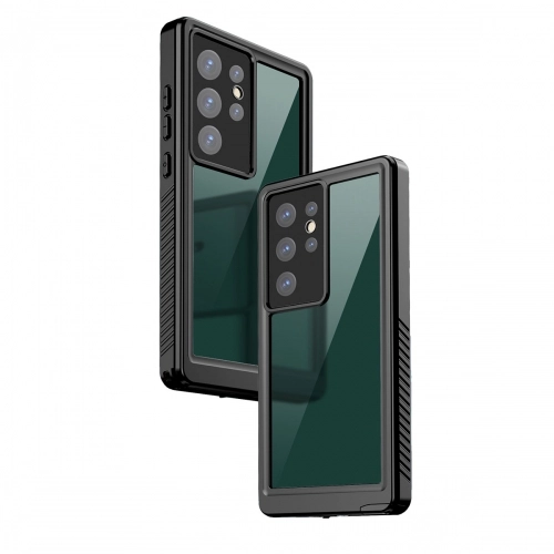 Samsung Galaxy S23 Ultra Kılıf Su Geçirmez Toza Dayanıklı IP68 Sertifikalı 360 Tam Koruma Kapak - Siyah