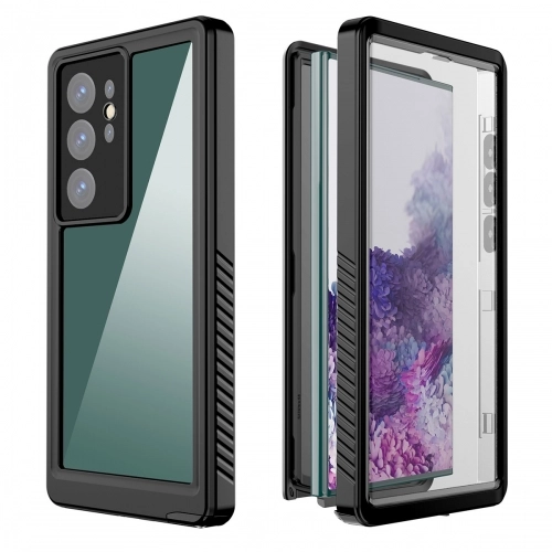 Samsung Galaxy S23 Ultra Kılıf Su Geçirmez Toza Dayanıklı IP68 Sertifikalı 360 Tam Koruma Kapak - Siyah