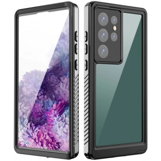 Samsung Galaxy S23 Ultra Kılıf Su Geçirmez Toza Dayanıklı IP68 Sertifikalı 360 Tam Koruma Kapak - Siyah