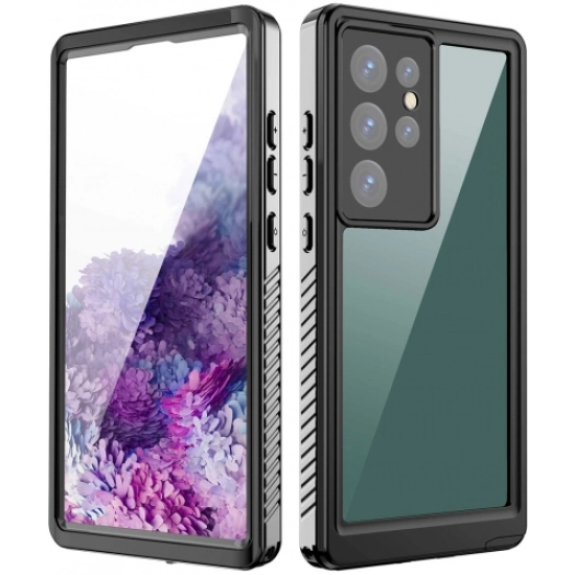 Samsung Galaxy S23 Ultra Kılıf Su Geçirmez Toza Dayanıklı IP68 Sertifikalı 360 Tam Koruma Kapak - Siyah