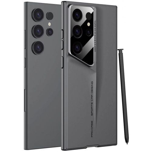 Samsung Galaxy S23 Ultra Kılıf Ultra İnce Kameralı Korumalı Sert Rubber Procase Kapak - Gri