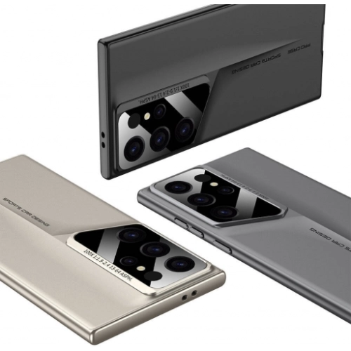 Samsung Galaxy S23 Ultra Kılıf Ultra İnce Kameralı Korumalı Sert Rubber Procase Kapak - Gri