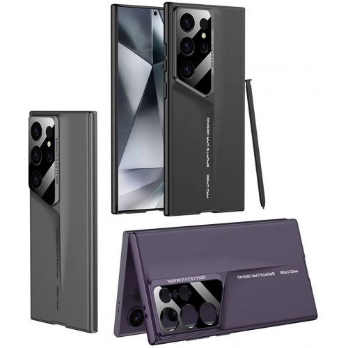 Samsung Galaxy S23 Ultra Kılıf Ultra İnce Kameralı Korumalı Sert Rubber Procase Kapak - Gri