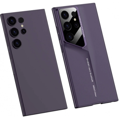 Samsung Galaxy S23 Ultra Kılıf Ultra İnce Kameralı Korumalı Sert Rubber Procase Kapak - Mor