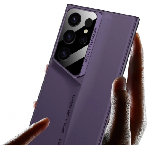 Samsung Galaxy S23 Ultra Kılıf Ultra İnce Kameralı Korumalı Sert Rubber Procase Kapak - Mor