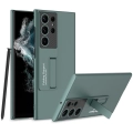 Samsung Galaxy S23 Ultra Kılıf Zore Standlı Mat Ays Kapak - Koyu Yeşil