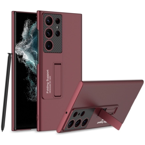 Samsung Galaxy S23 Ultra Kılıf Zore Standlı Mat Ays Kapak - Koyu Yeşil