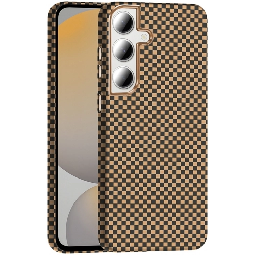 Samsung Galaxy S24 FE ile Uyumlu Kılıf MagSafe Şarj Özellikli Karbon Fiber Görünümlü Gros Kapak - Desert Titanyum