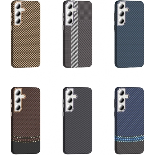 Samsung Galaxy S24 FE ile Uyumlu Kılıf MagSafe Şarj Özellikli Karbon Fiber Görünümlü Gros Kapak - Lacivert